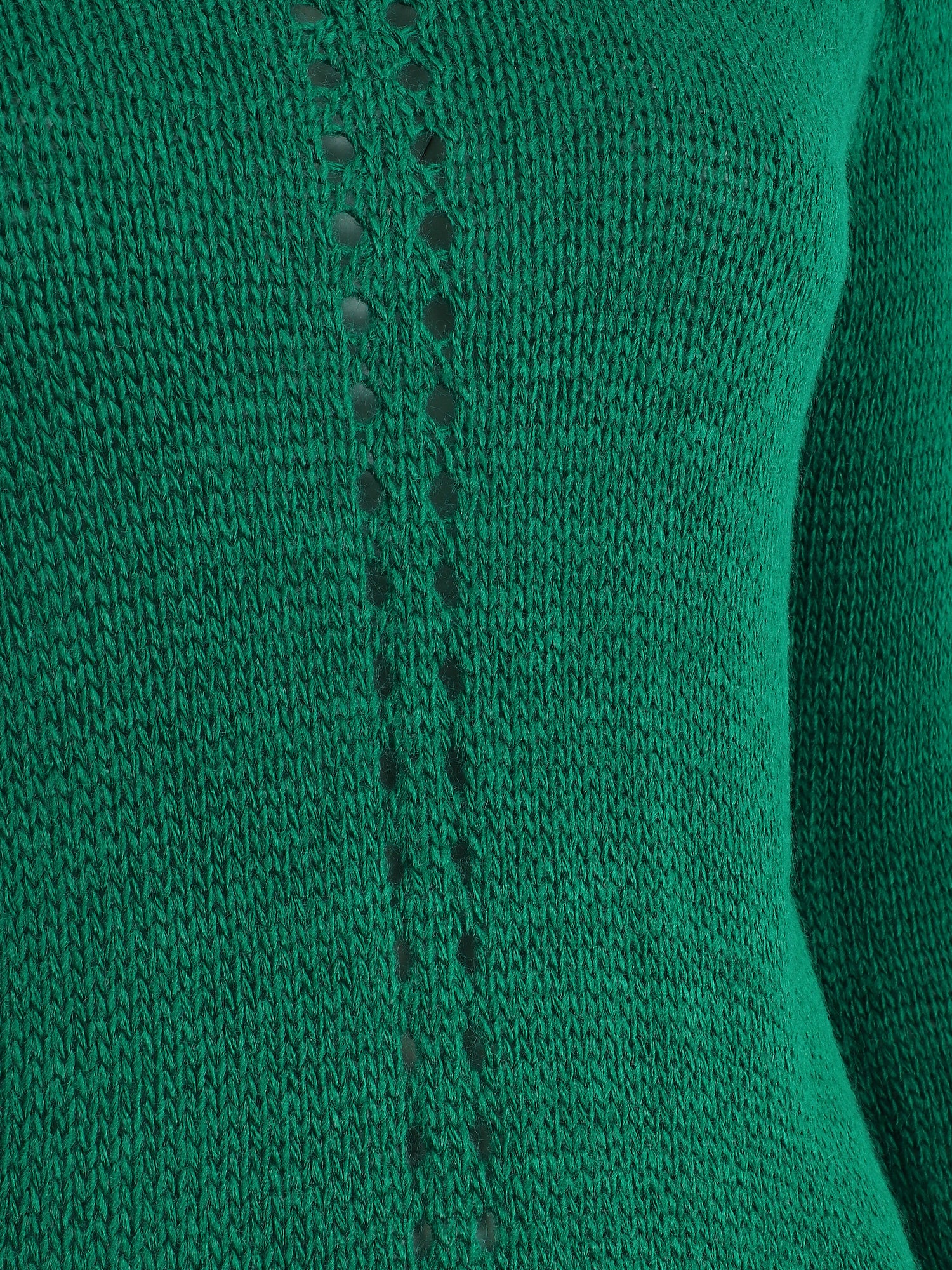 Pull droit dos en maille stylisée - Vert - 3