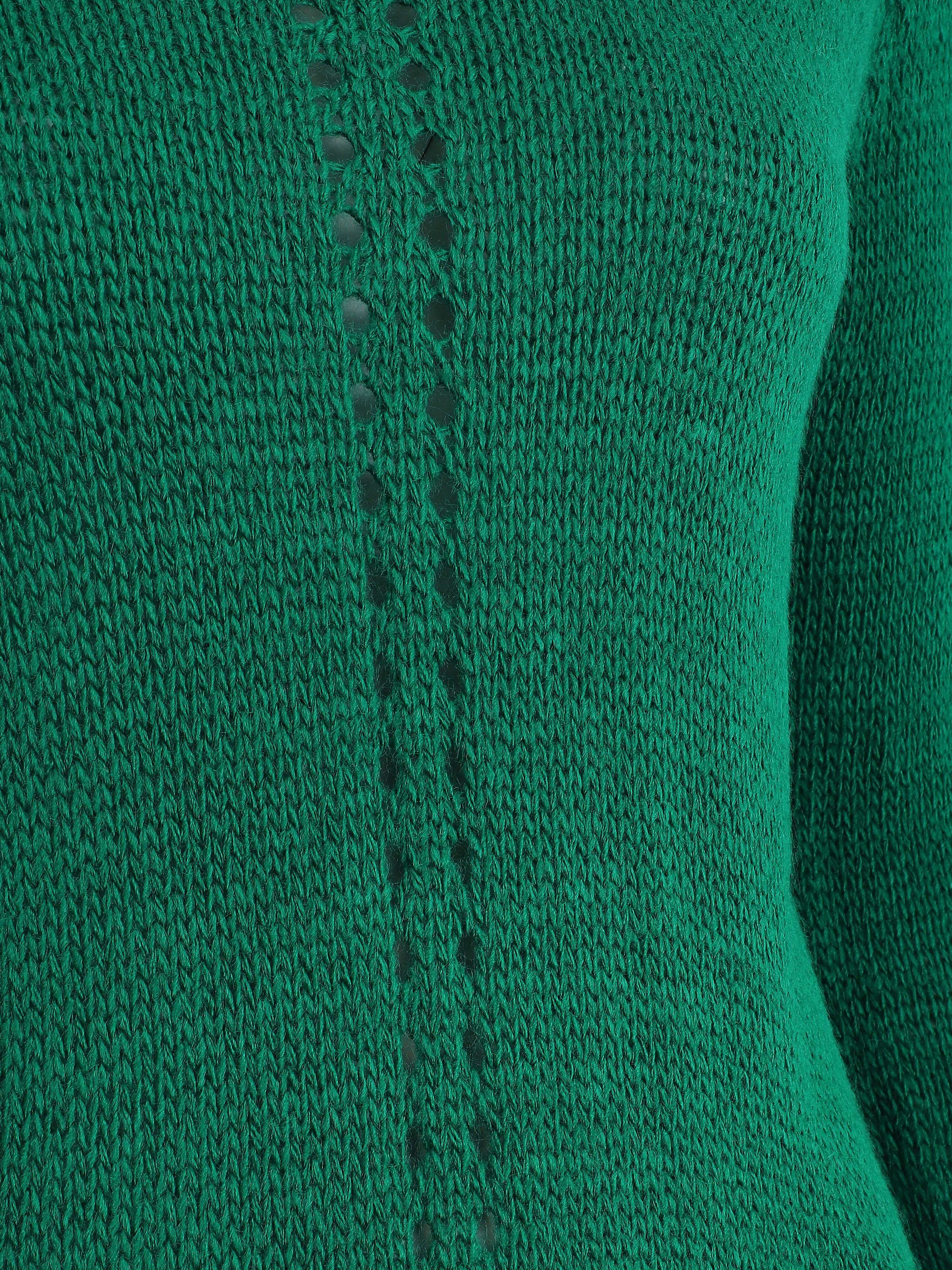Pull droit dos en maille stylisée - Vert - 3