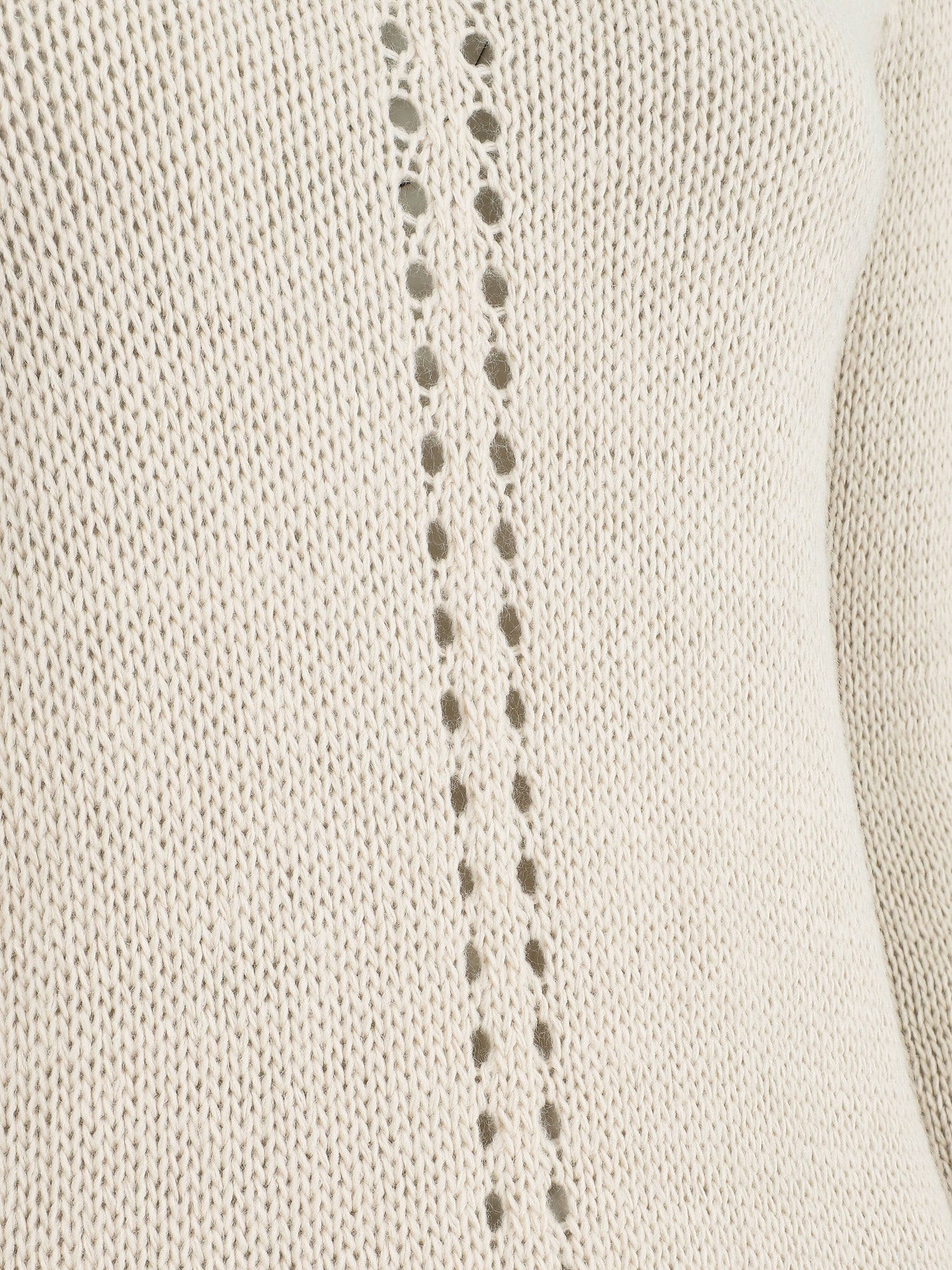Pull droit dos en maille stylisée - Beige - 3