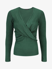 Pull droit cache-coeur - Vert sapin - 1