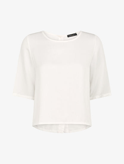 Top à dos boutonné - Blanc - 4
