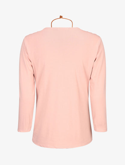 Top uni col bénitier - Rose - 2