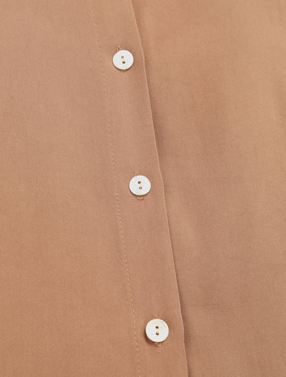 Top à dos boutonné - Camel - 3