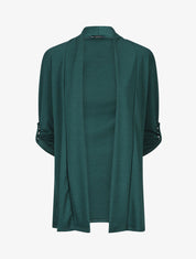 Gilet droit ouvert uni - Vert sapin - 1