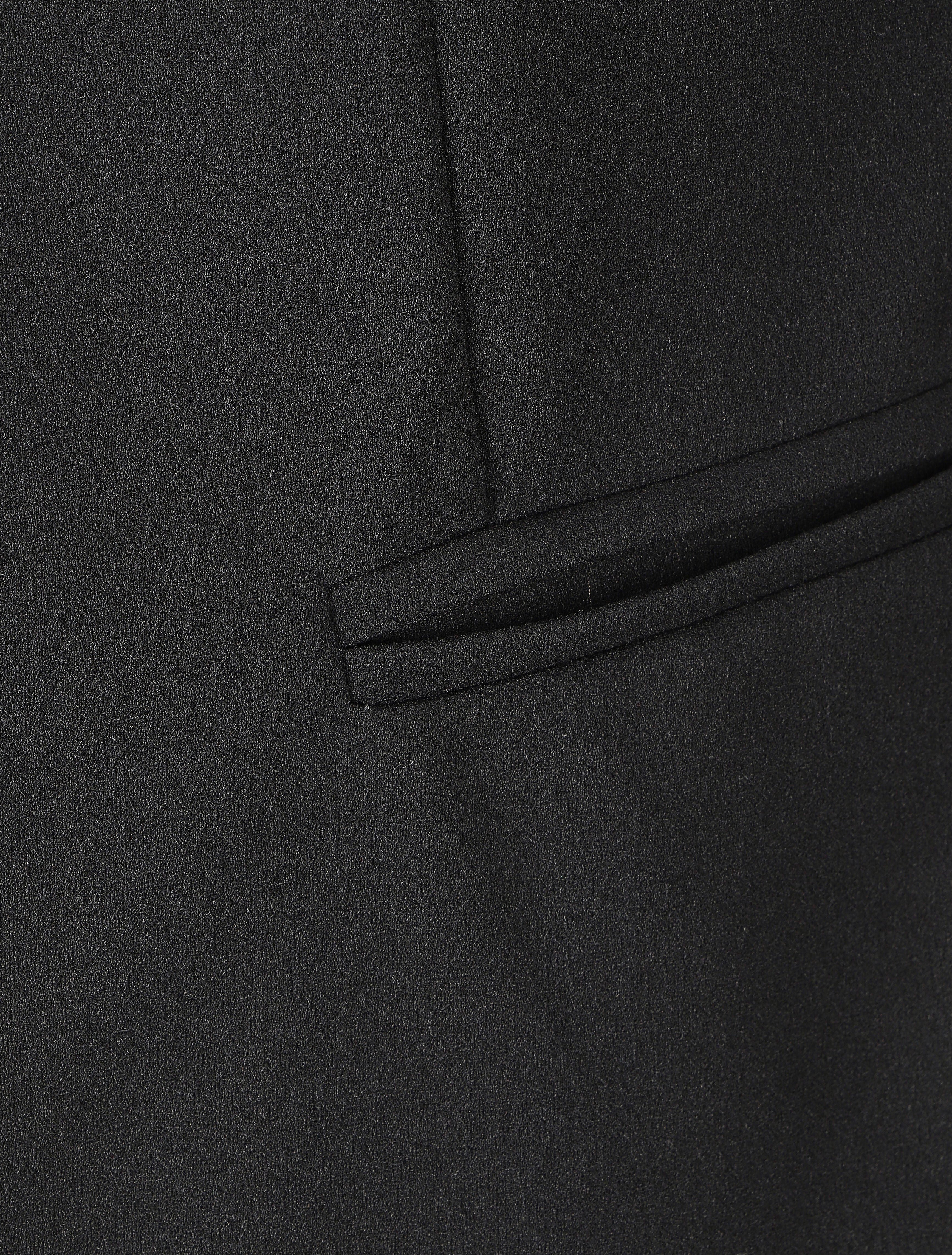 Blazer uni à revers imprimé grec - Noir - 3