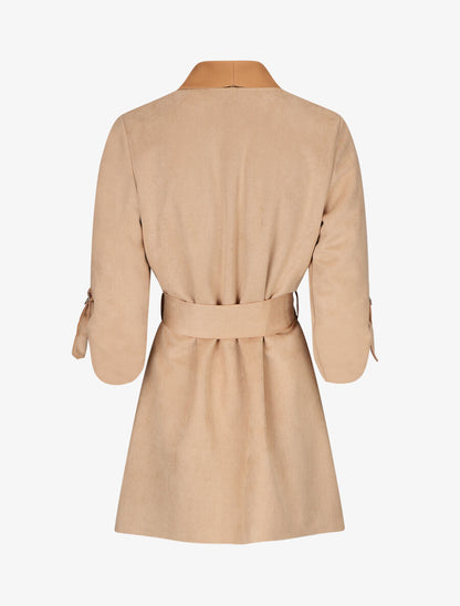 Gilet jeté en suédine - Beige - 2