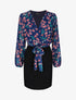 Robe fourreau à buste imprimé petites fleurs - Bleu - 1