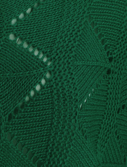 Pull en maille zigzag - Vert - 3