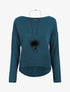 Pull uni col bateau - Bleu canard - 1