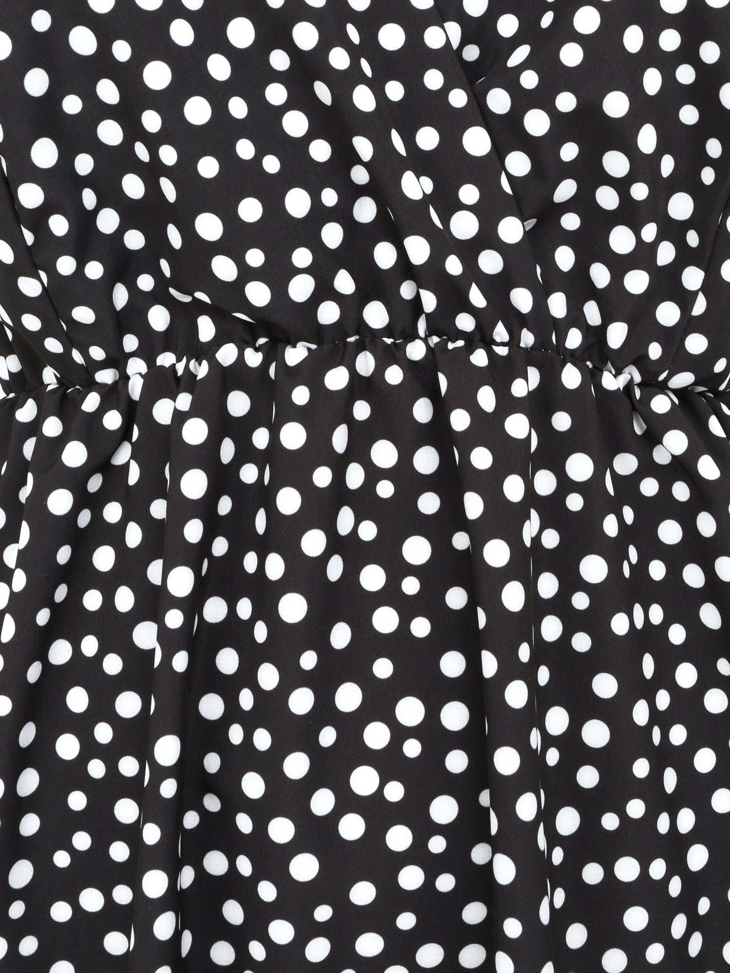Robe patineuse mi-longue imprimé pois - Noir - 3