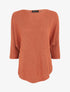 Pull irisé col bateau - Orange - 1