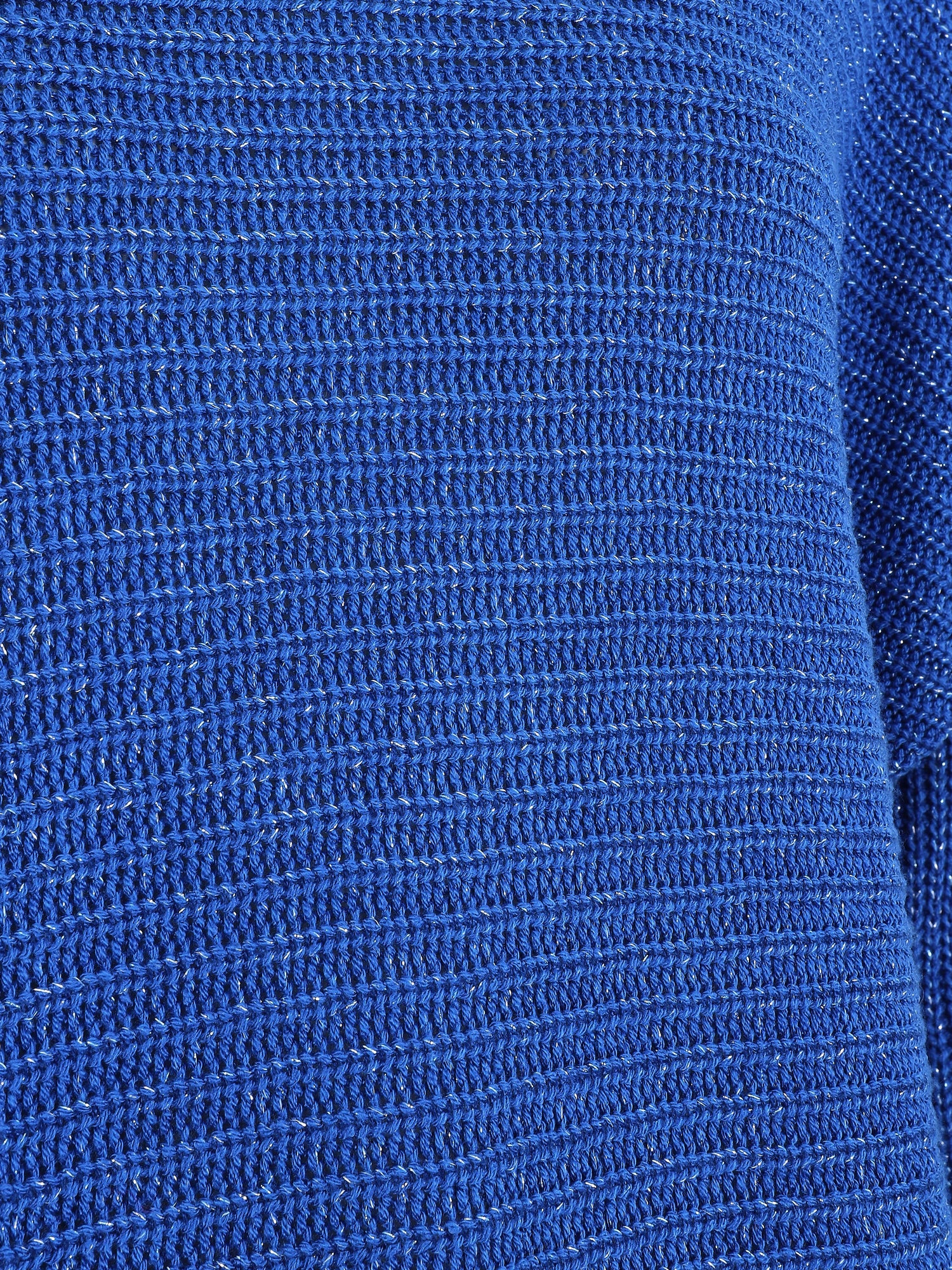 Pull irisé col bateau - Bleu électrique - 3