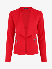 Veste à poches zippées - Rouge - 1
