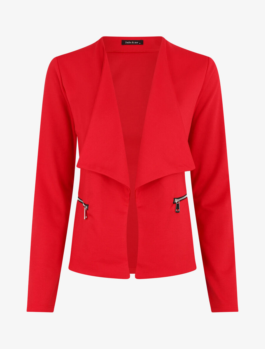 Veste à poches zippées - Rouge - 1