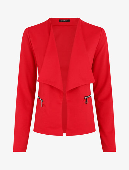 Veste à poches zippées - Rouge - 1