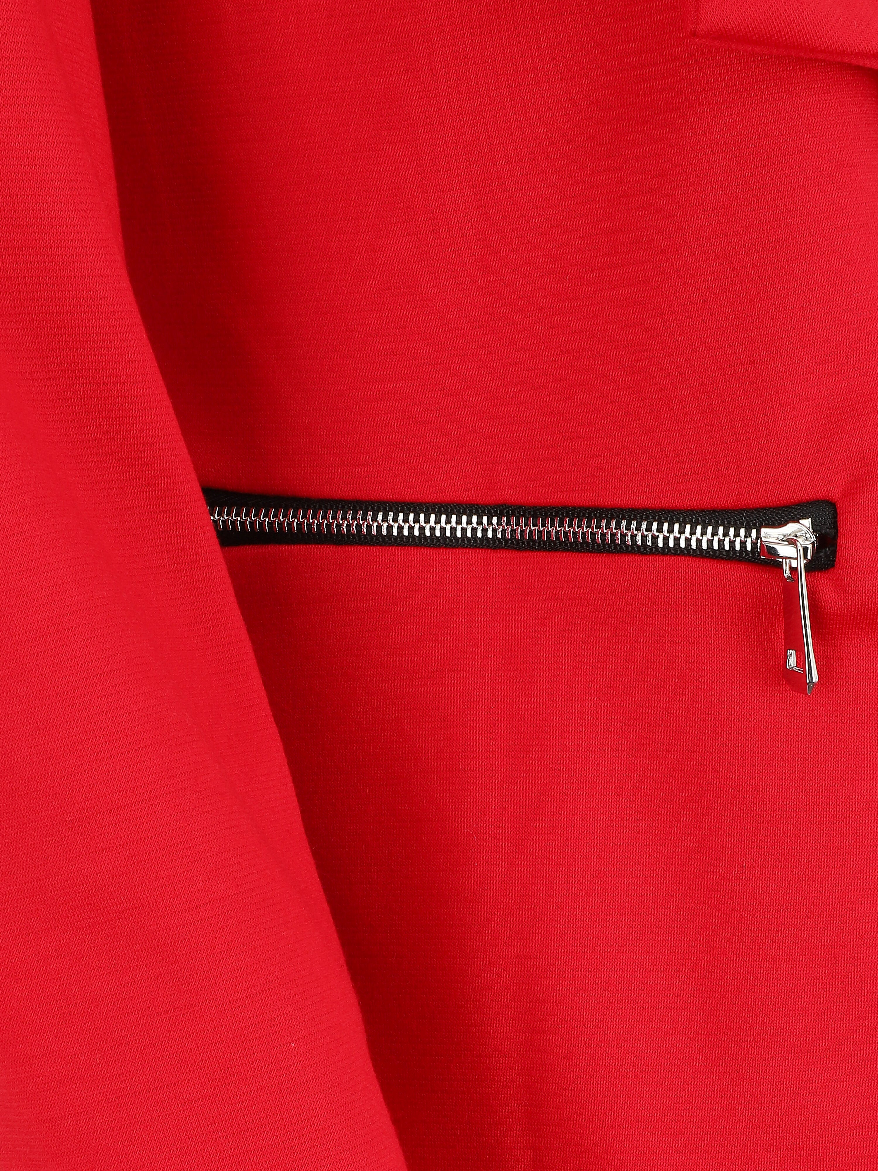 Veste à poches zippées - Rouge - 3