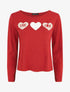 Pull floqué en laine mélangée - Rouge brique - 5
