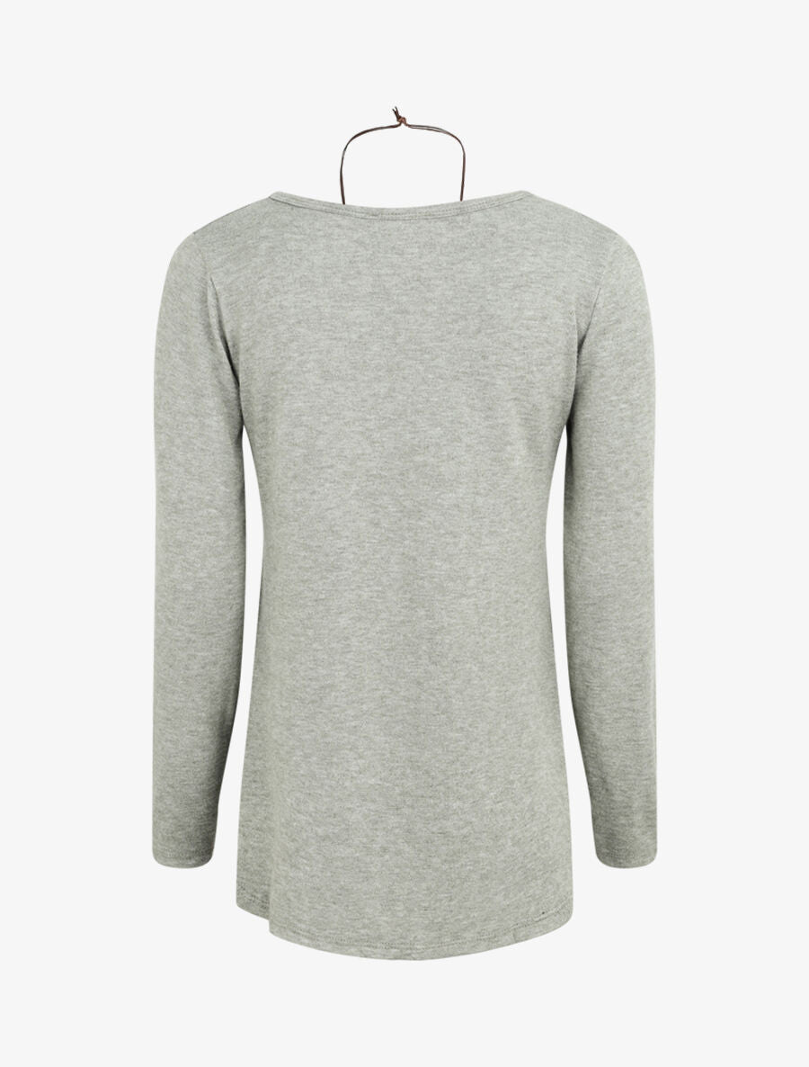 Pull uni à bas asymétrique - Vert olive - 2