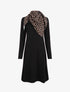 Robe pull mi-longue avec foulard - Noir - 1