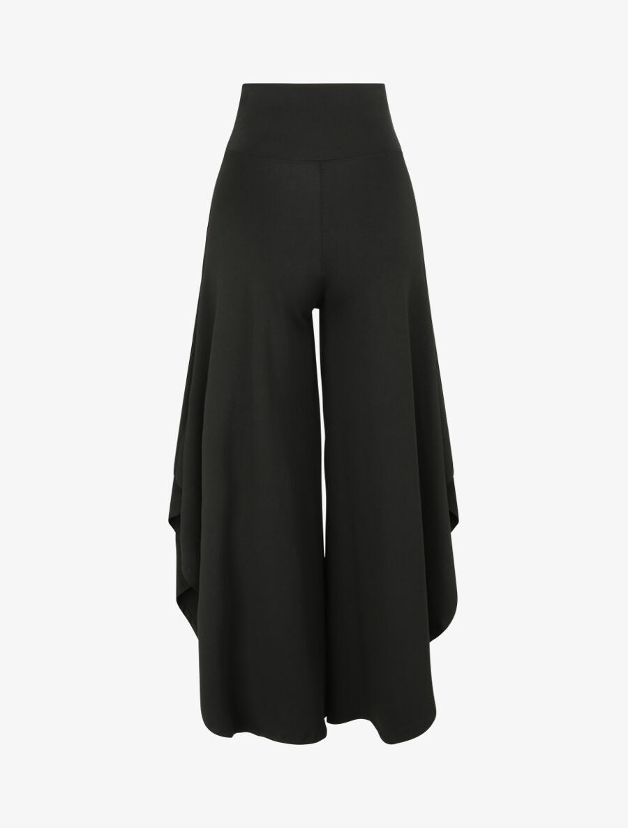 Pantalon ample à bords asymétriques - Noir - 2