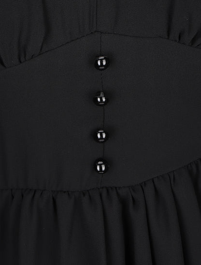 Robe courte patineuse en voile - Noir - 3