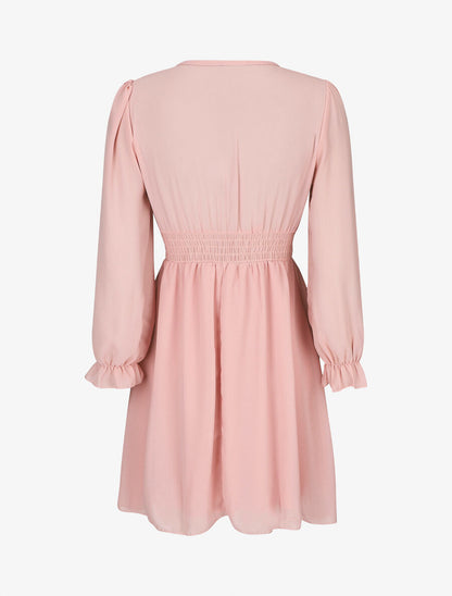 Robe courte patineuse en voile - Rose pâle - 2