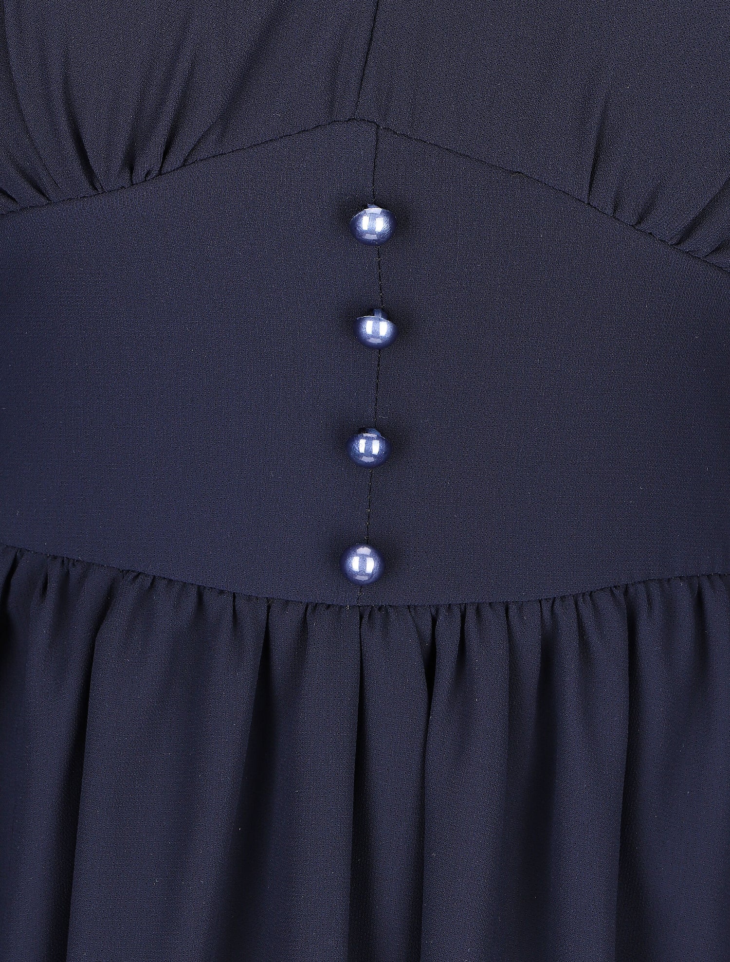 Robe courte patineuse en voile - Marine - 3