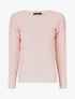 Pull uni en maille à imprimé graphique - Rose - 1