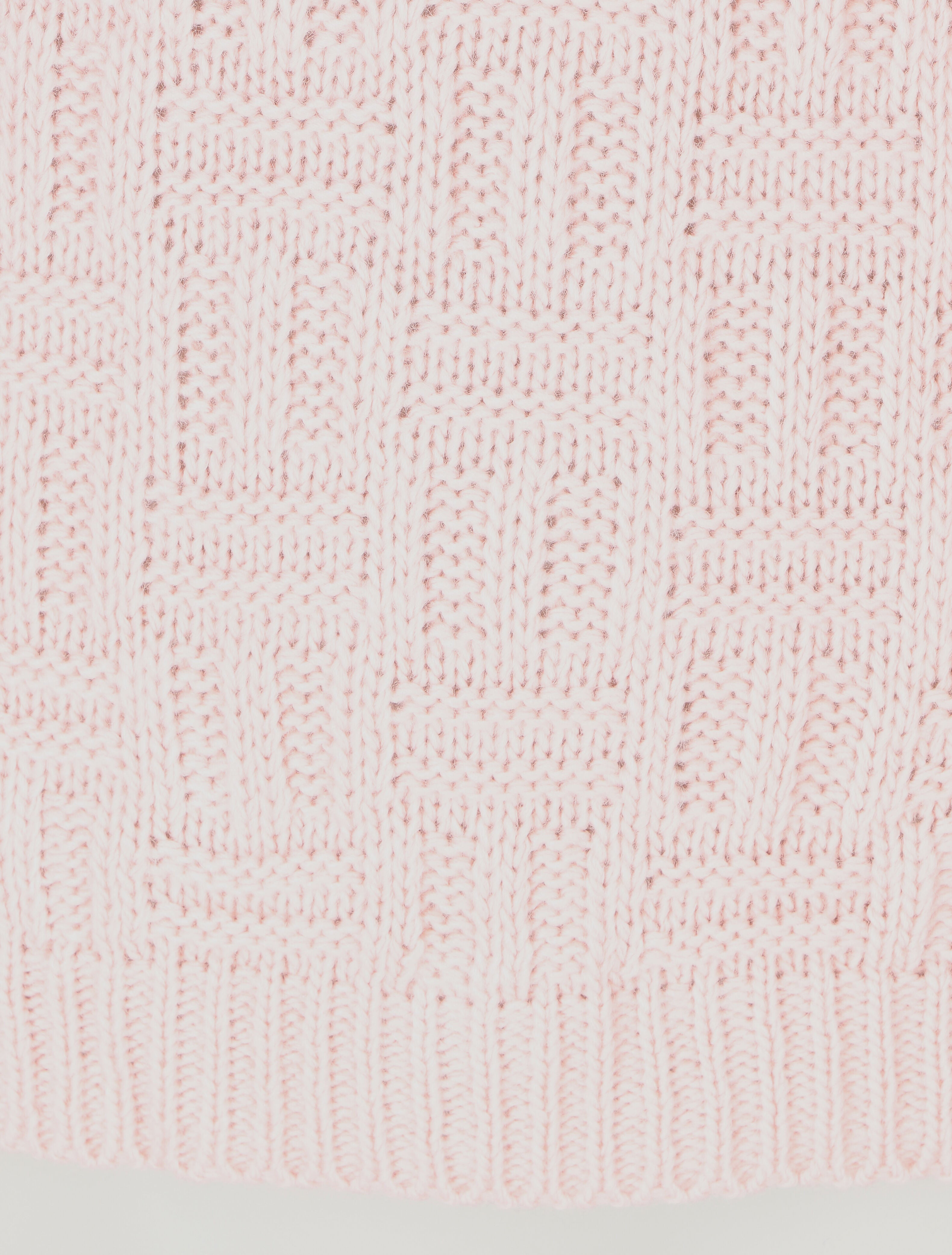 Pull uni en maille à imprimé graphique - Rose - 3