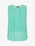 Top en voile à col à bijou - Bleu turquoise - 4