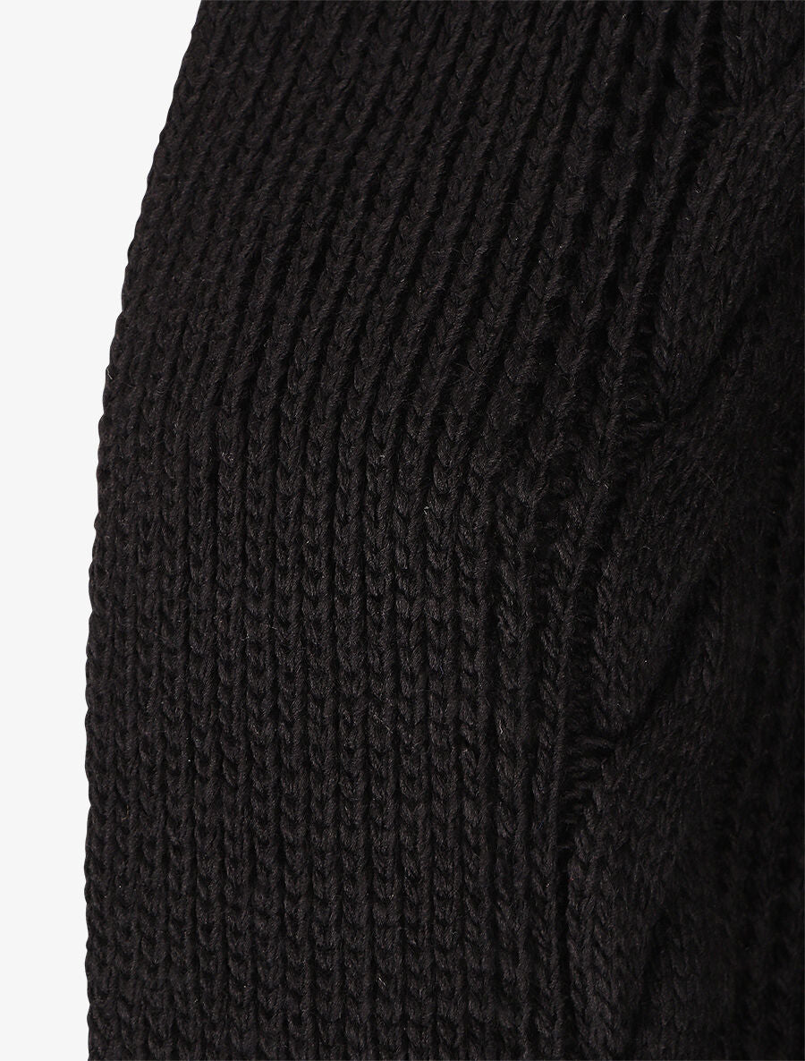Gilet long ouvert en maille - Noir - 3