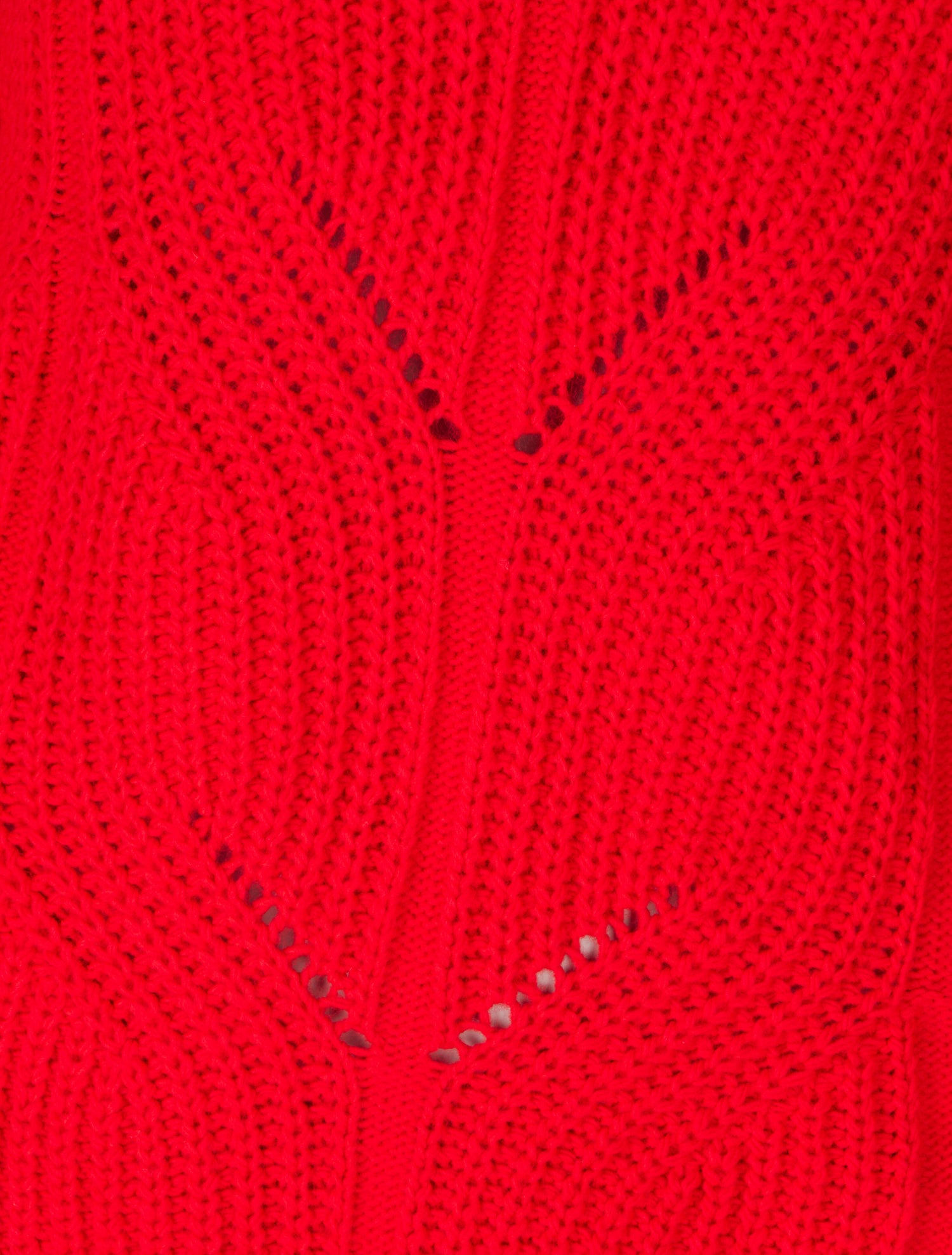 Pull uni en grosse maille à col rond - Rouge - 3