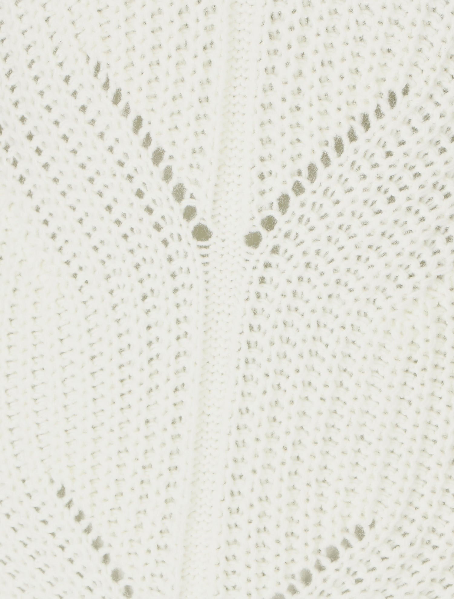 Pull uni en grosse maille à col rond - Écru - 3