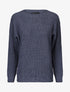Pull uni en grosse maille à col bateau - Bleu - 4