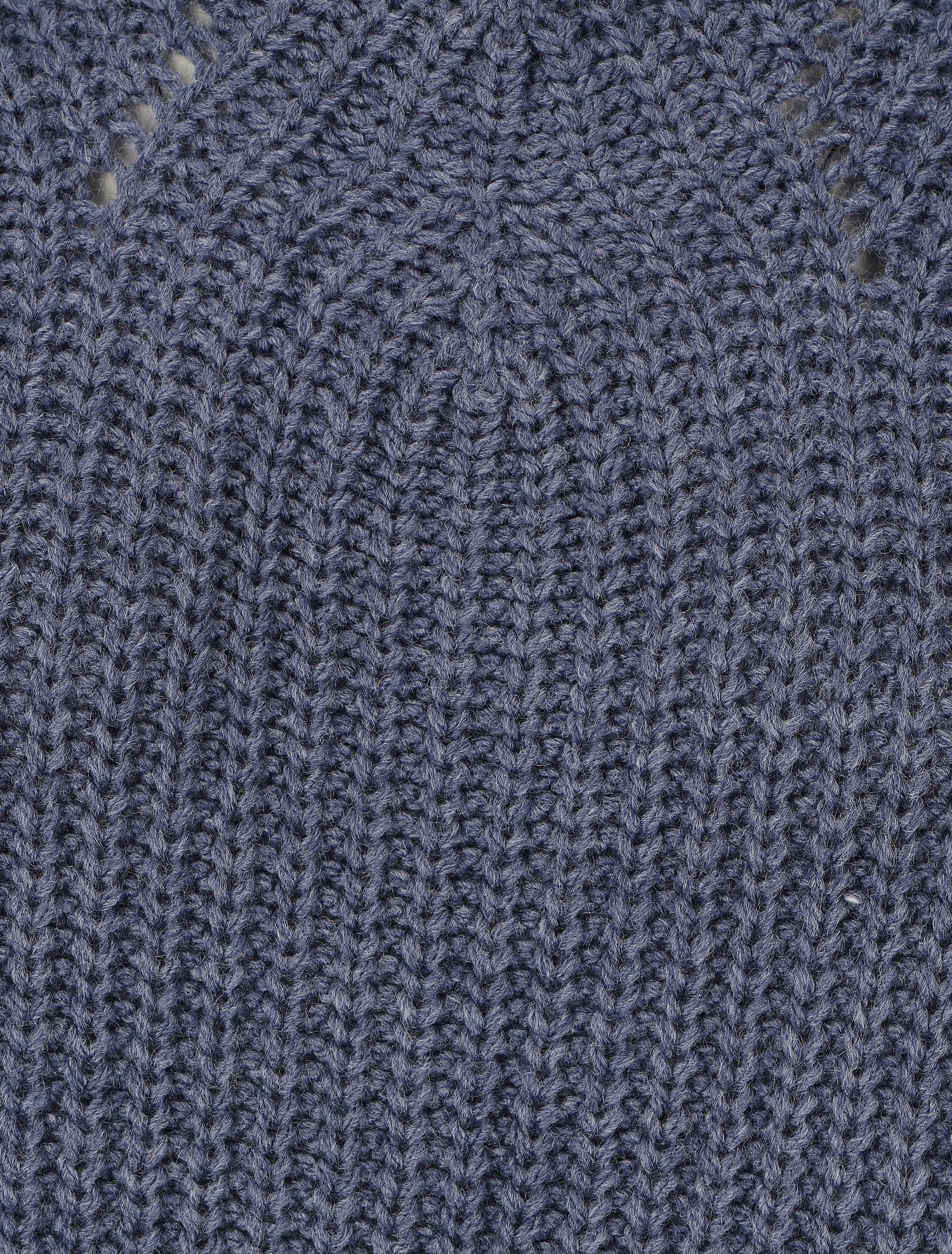 Pull uni en grosse maille à col bateau - Bleu - 3