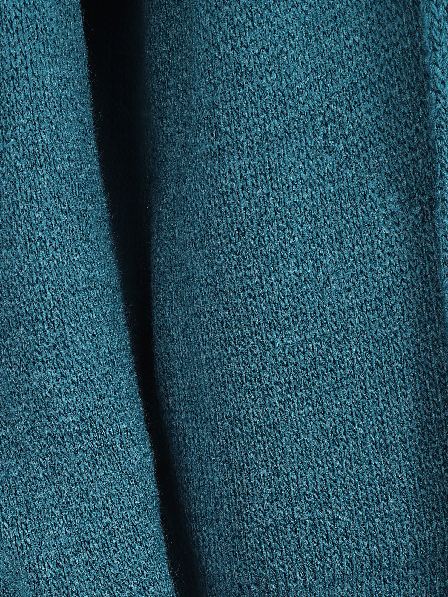 Gilet mi-long ouvert en maille - Bleu canard - 3