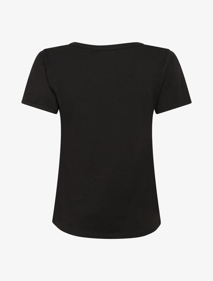 T-shirt à motif plumes et strass - Noir - 2