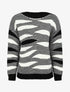 Pull coupe droite imprimé graphique - Noir - 1