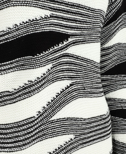 Pull coupe droite imprimé graphique - Noir - 3
