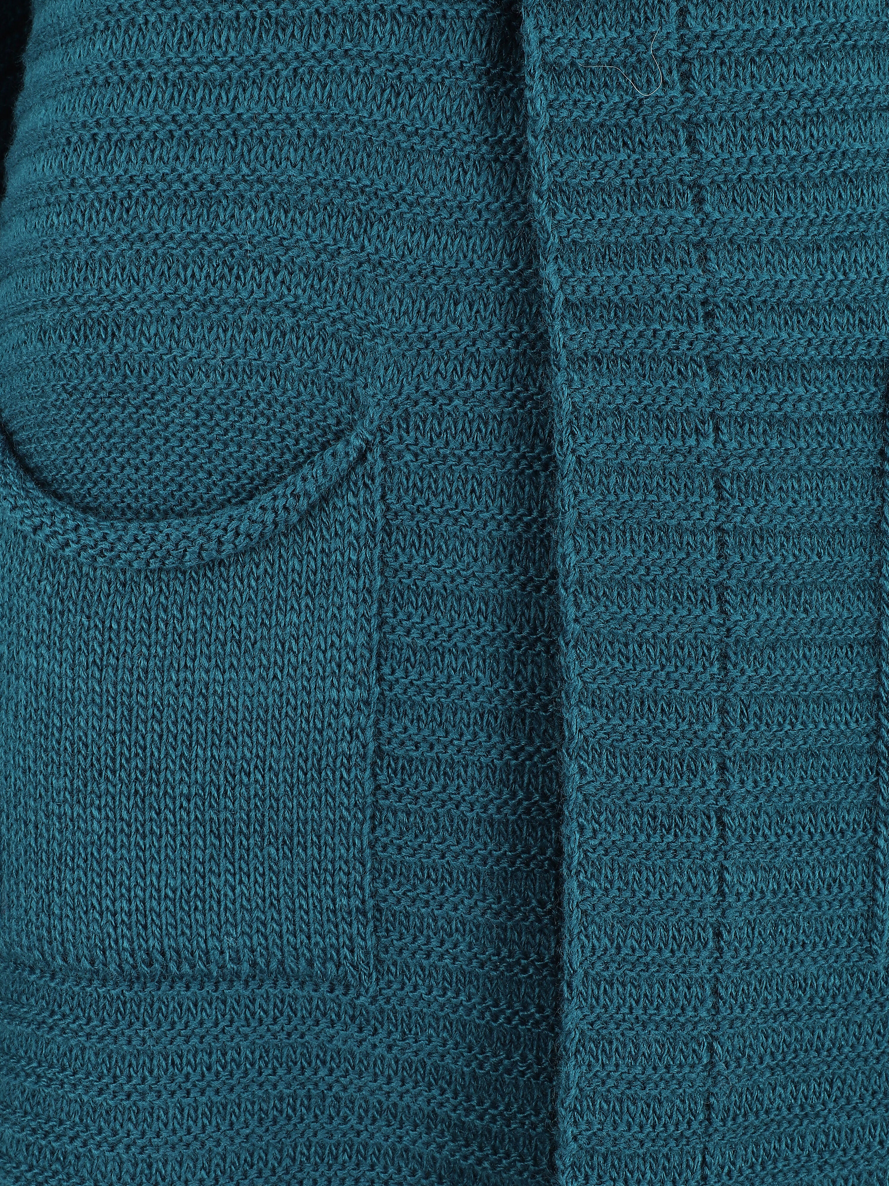Gilet mi-long côtelé - Bleu canard - 3