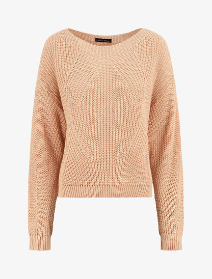 Pull loose à col bateau - Rose - 5