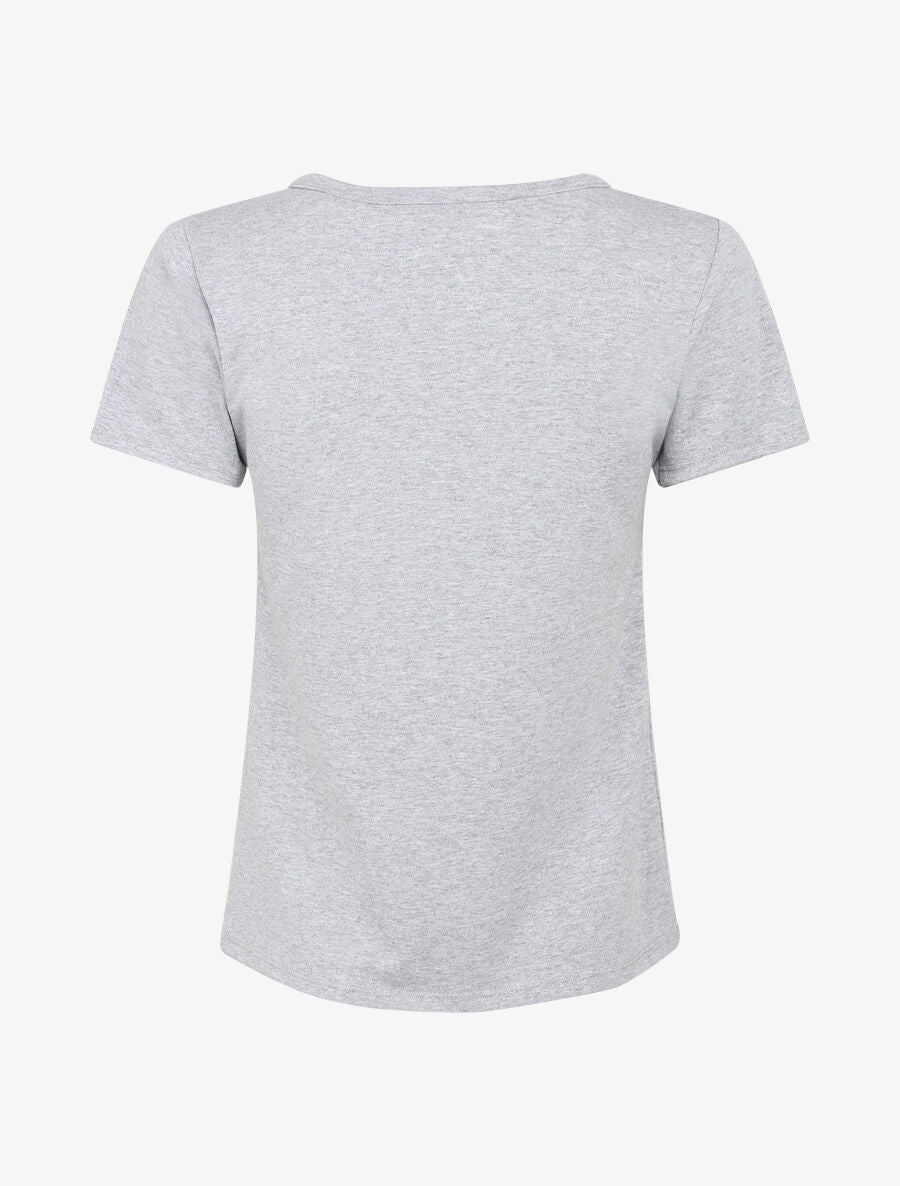 T-shirt à motif plumes et strass - Gris - 2