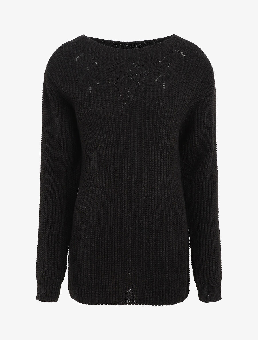 Pull long uni - Noir - 4
