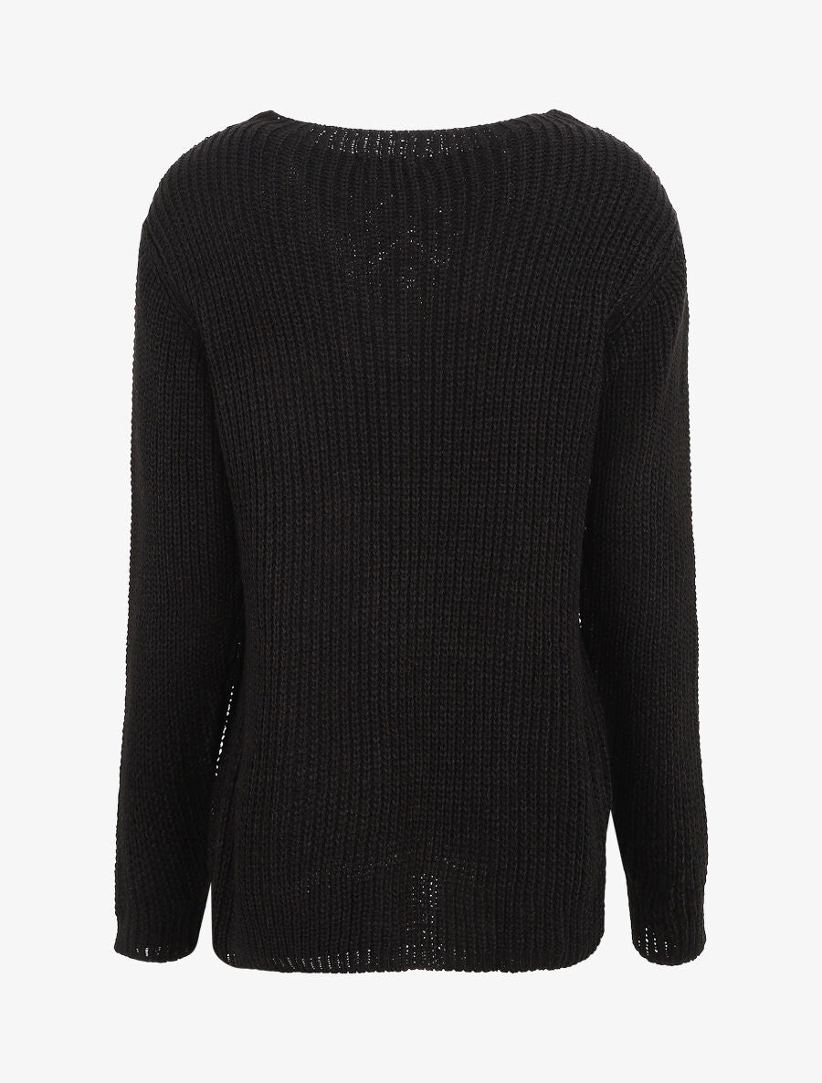Pull long uni - Noir - 2