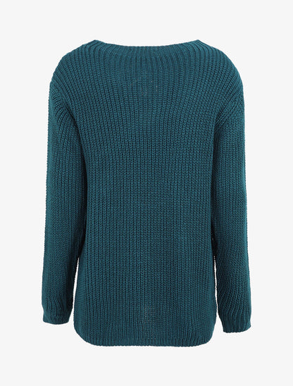 Pull long uni - Bleu canard - 2