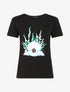 T-shirt à motif coquillage et strass - Noir - 4