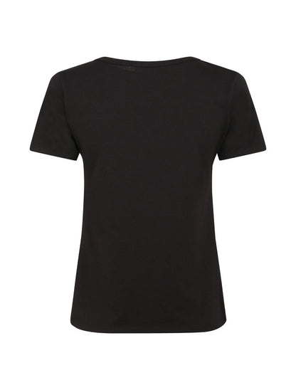 T-shirt à motif coquillage et strass - Noir - 2
