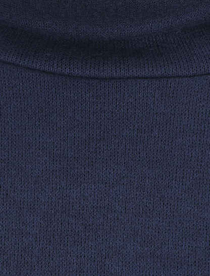 Robe pull à col roulé - Marine - 3