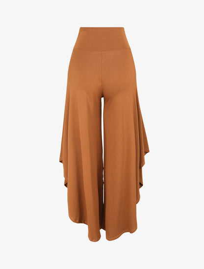 Pantalon ample à bords asymétriques - Camel - 2
