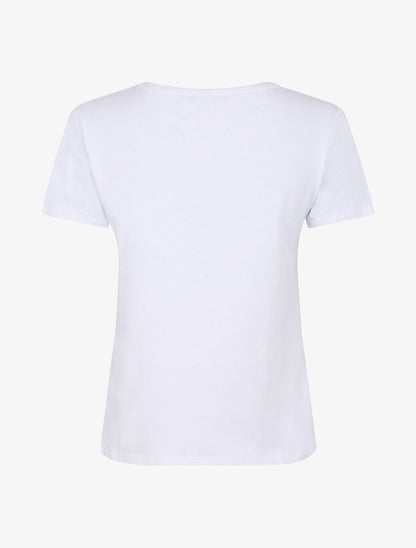 T-shirt à motif coquillage et strass - Blanc - 2